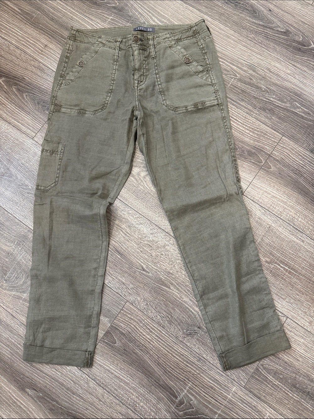Level 99 Soft Cargo Army Green Pants Size 27